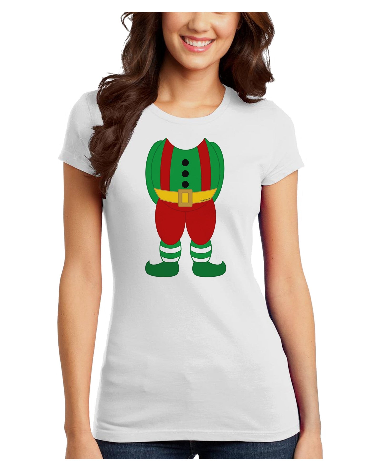 Christmas Elf Boy Character Body Juniors T-Shirt-Womens Juniors T-Shirt-TooLoud-White-Juniors Fitted X-Small-Davson Sales