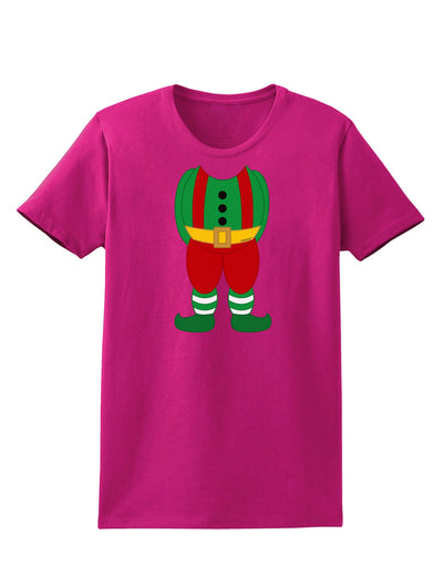 Christmas Elf Boy Character Body Womens Dark T-Shirt-TooLoud-Hot-Pink-Small-Davson Sales