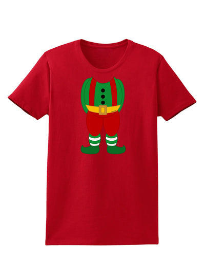 Christmas Elf Boy Character Body Womens Dark T-Shirt-TooLoud-Red-X-Small-Davson Sales