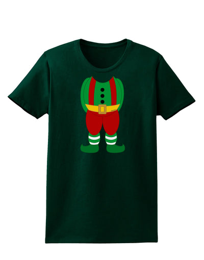 Christmas Elf Boy Character Body Womens Dark T-Shirt-TooLoud-Forest-Green-Small-Davson Sales