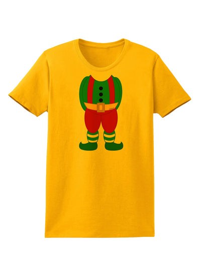 Christmas Elf Boy Character Body Womens T-Shirt-Womens T-Shirt-TooLoud-Gold-X-Small-Davson Sales