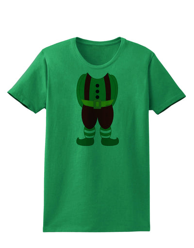Christmas Elf Boy Character Body Womens T-Shirt-Womens T-Shirt-TooLoud-Kelly-Green-X-Small-Davson Sales