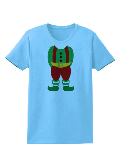 Christmas Elf Boy Character Body Womens T-Shirt-Womens T-Shirt-TooLoud-Aquatic-Blue-X-Small-Davson Sales