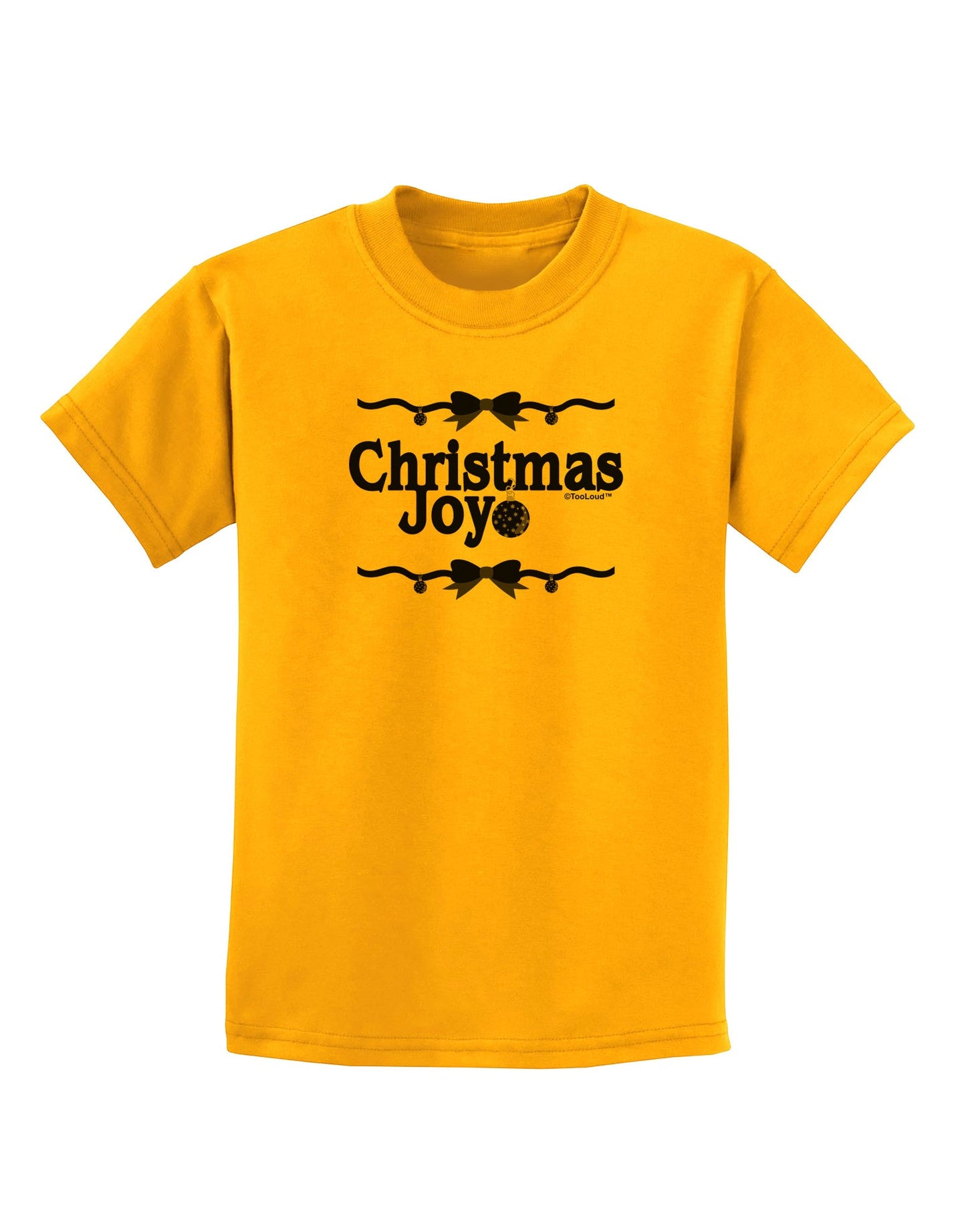 Christmas Joy BnW Childrens T-Shirt-Childrens T-Shirt-TooLoud-Gold-X-Small-Davson Sales
