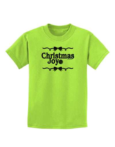 Christmas Joy BnW Childrens T-Shirt-Childrens T-Shirt-TooLoud-Lime-Green-X-Small-Davson Sales