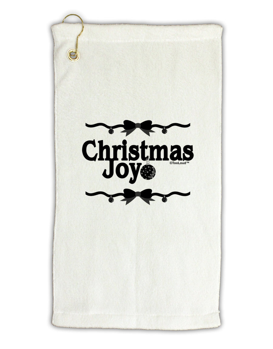 Christmas Joy BnW Micro Terry Gromet Golf Towel 16 x 25 inch-Golf Towel-TooLoud-White-Davson Sales