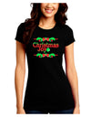 Christmas Joy Color Juniors Crew Dark T-Shirt-T-Shirts Juniors Tops-TooLoud-Black-Juniors Fitted Small-Davson Sales