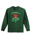 Christmas Kiss Mistletoe Adult Long Sleeve Dark T-Shirt-TooLoud-Dark-Green-Small-Davson Sales