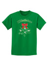 Christmas Kiss Mistletoe Childrens Dark T-Shirt-Childrens T-Shirt-TooLoud-Kelly-Green-X-Small-Davson Sales