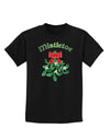 Christmas Kiss Mistletoe Childrens Dark T-Shirt-Childrens T-Shirt-TooLoud-Black-X-Small-Davson Sales