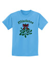 Christmas Kiss Mistletoe Childrens T-Shirt-Childrens T-Shirt-TooLoud-Aquatic-Blue-X-Small-Davson Sales