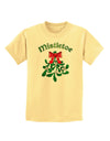 Christmas Kiss Mistletoe Childrens T-Shirt-Childrens T-Shirt-TooLoud-Daffodil-Yellow-X-Small-Davson Sales