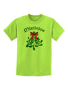 Christmas Kiss Mistletoe Childrens T-Shirt-Childrens T-Shirt-TooLoud-Lime-Green-X-Small-Davson Sales