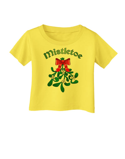 Christmas Kiss Mistletoe Infant T-Shirt-Infant T-Shirt-TooLoud-Yellow-06-Months-Davson Sales