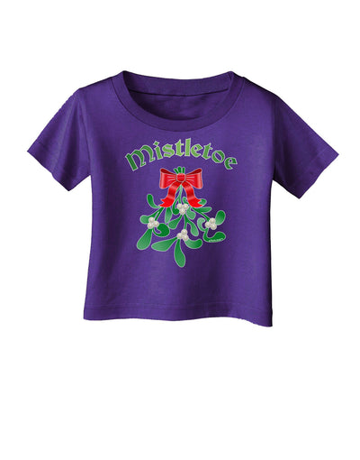 Christmas Kiss Mistletoe Infant T-Shirt Dark-Infant T-Shirt-TooLoud-Purple-06-Months-Davson Sales