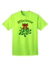Christmas Kiss Mistletoe - Premium Adult T-Shirt for Festive Season-Mens T-shirts-TooLoud-Neon-Green-Small-Davson Sales