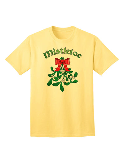 Christmas Kiss Mistletoe - Premium Adult T-Shirt for Festive Season-Mens T-shirts-TooLoud-Yellow-Small-Davson Sales