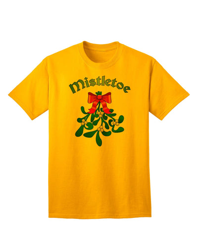 Christmas Kiss Mistletoe - Premium Adult T-Shirt for Festive Season-Mens T-shirts-TooLoud-Gold-Small-Davson Sales