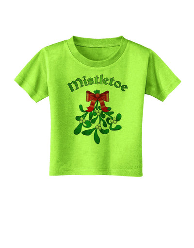 Christmas Kiss Mistletoe Toddler T-Shirt-Toddler T-Shirt-TooLoud-Lime-Green-2T-Davson Sales