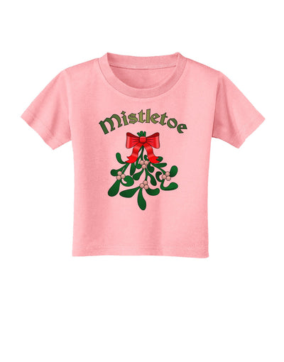 Christmas Kiss Mistletoe Toddler T-Shirt-Toddler T-Shirt-TooLoud-Candy-Pink-2T-Davson Sales