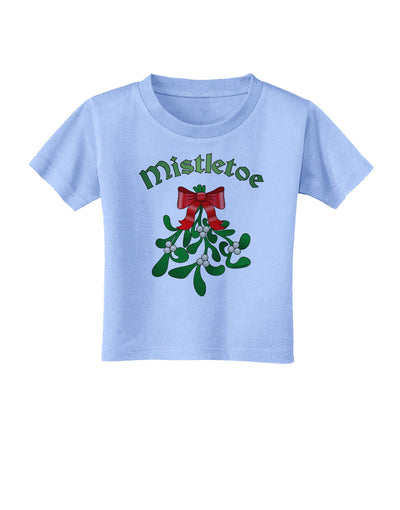 Christmas Kiss Mistletoe Toddler T-Shirt-Toddler T-Shirt-TooLoud-Aquatic-Blue-2T-Davson Sales