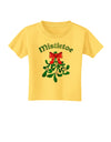 Christmas Kiss Mistletoe Toddler T-Shirt-Toddler T-Shirt-TooLoud-Yellow-2T-Davson Sales