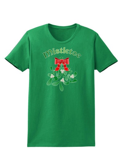 Christmas Kiss Mistletoe Womens Dark T-Shirt-TooLoud-Kelly-Green-X-Small-Davson Sales