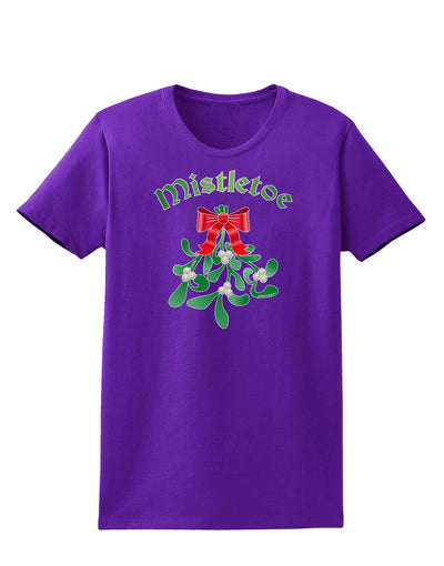 Christmas Kiss Mistletoe Womens Dark T-Shirt-TooLoud-Purple-X-Small-Davson Sales