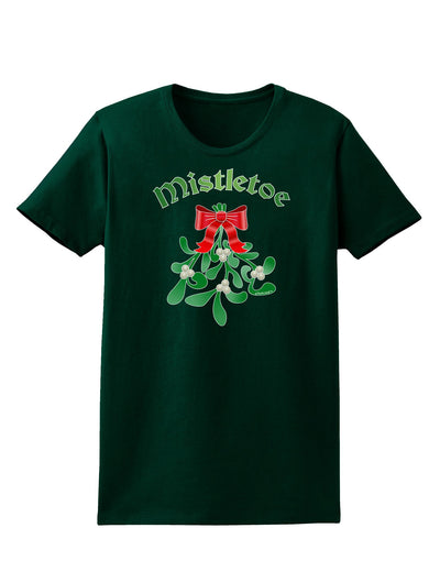 Christmas Kiss Mistletoe Womens Dark T-Shirt-TooLoud-Forest-Green-Small-Davson Sales