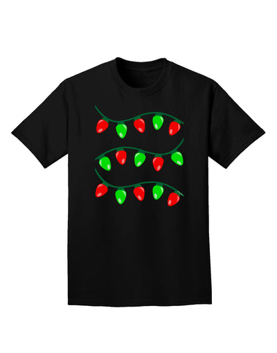 Christmas Lights Red and Green Adult Dark T-Shirt-Mens T-Shirt-TooLoud-Black-Small-Davson Sales