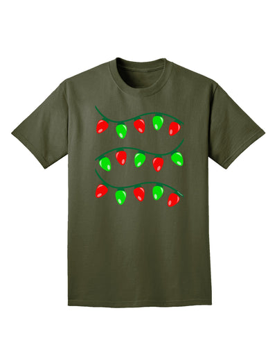 Christmas Lights Red and Green Adult Dark T-Shirt-Mens T-Shirt-TooLoud-Military-Green-Small-Davson Sales