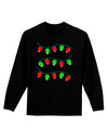 Christmas Lights Red and Green Adult Long Sleeve Dark T-Shirt-TooLoud-Black-Small-Davson Sales