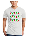 Christmas Lights Red and Green Adult V-Neck T-shirt-Mens V-Neck T-Shirt-TooLoud-White-Small-Davson Sales