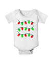 Christmas Lights Red and Green Baby Romper Bodysuit-Baby Romper-TooLoud-White-06-Months-Davson Sales