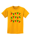 Christmas Lights Red and Green Childrens T-Shirt-Childrens T-Shirt-TooLoud-Gold-X-Small-Davson Sales