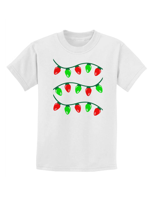 Christmas Lights Red and Green Childrens T-Shirt-Childrens T-Shirt-TooLoud-White-X-Small-Davson Sales