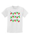 Christmas Lights Red and Green Childrens T-Shirt-Childrens T-Shirt-TooLoud-White-X-Small-Davson Sales