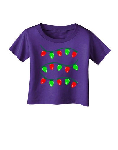 Christmas Lights Red and Green Infant T-Shirt Dark-Infant T-Shirt-TooLoud-Purple-06-Months-Davson Sales