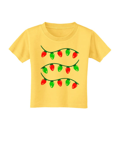 Christmas Lights Red and Green Toddler T-Shirt-Toddler T-Shirt-TooLoud-Yellow-2T-Davson Sales