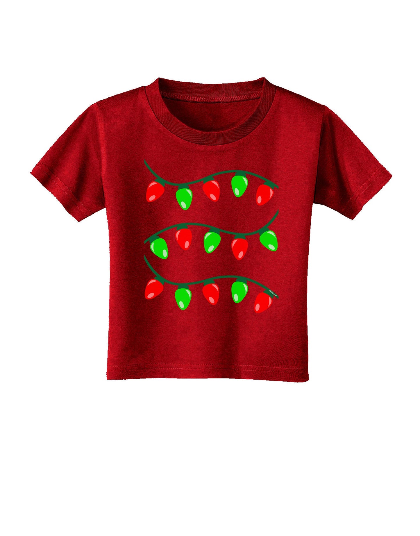Christmas Lights Red and Green Toddler T-Shirt Dark-Toddler T-Shirt-TooLoud-Clover-Green-2T-Davson Sales