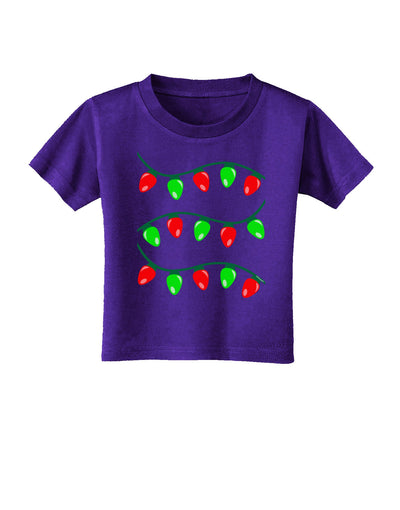 Christmas Lights Red and Green Toddler T-Shirt Dark-Toddler T-Shirt-TooLoud-Purple-2T-Davson Sales