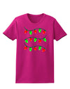 Christmas Lights Red and Green Womens Dark T-Shirt-TooLoud-Hot-Pink-Small-Davson Sales