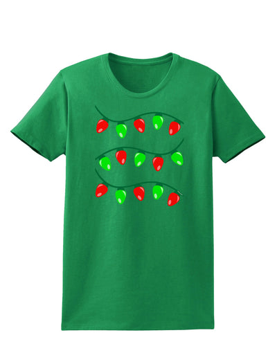 Christmas Lights Red and Green Womens Dark T-Shirt-TooLoud-Kelly-Green-X-Small-Davson Sales