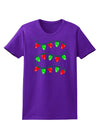 Christmas Lights Red and Green Womens Dark T-Shirt-TooLoud-Purple-X-Small-Davson Sales