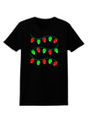 Christmas Lights Red and Green Womens Dark T-Shirt-TooLoud-Black-X-Small-Davson Sales