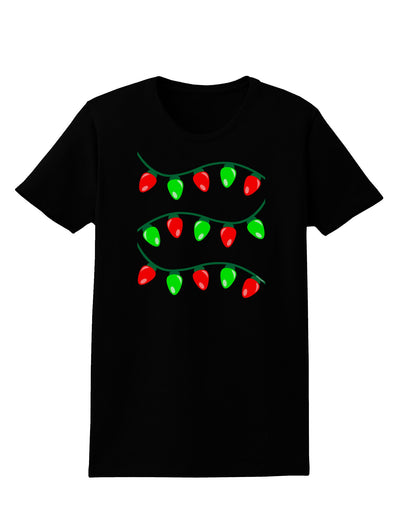 Christmas Lights Red and Green Womens Dark T-Shirt-TooLoud-Black-X-Small-Davson Sales