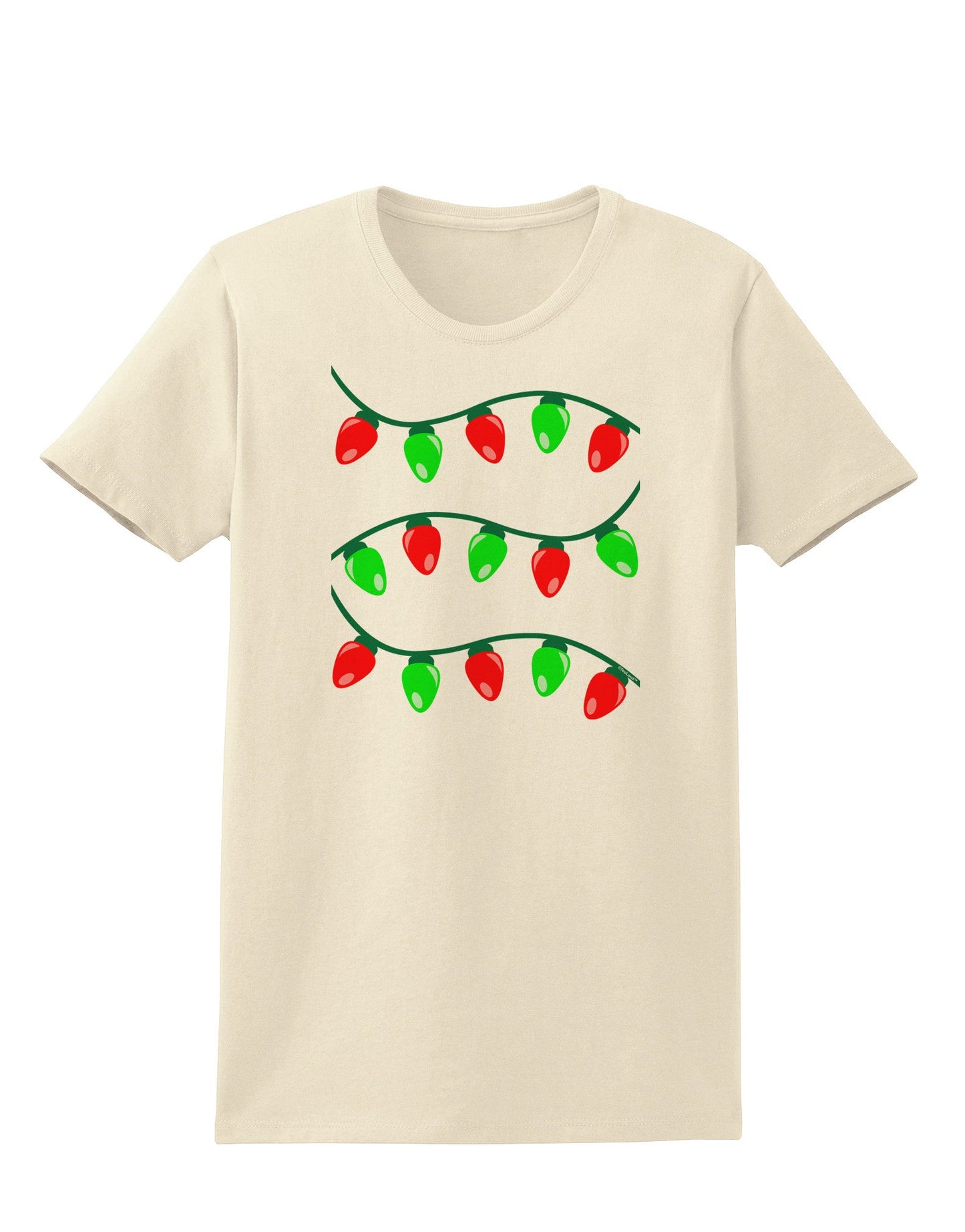 Christmas Lights Red and Green Womens T-Shirt-Womens T-Shirt-TooLoud-Natural-X-Small-Davson Sales