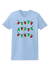 Christmas Lights Red and Green Womens T-Shirt-Womens T-Shirt-TooLoud-Light-Blue-X-Small-Davson Sales