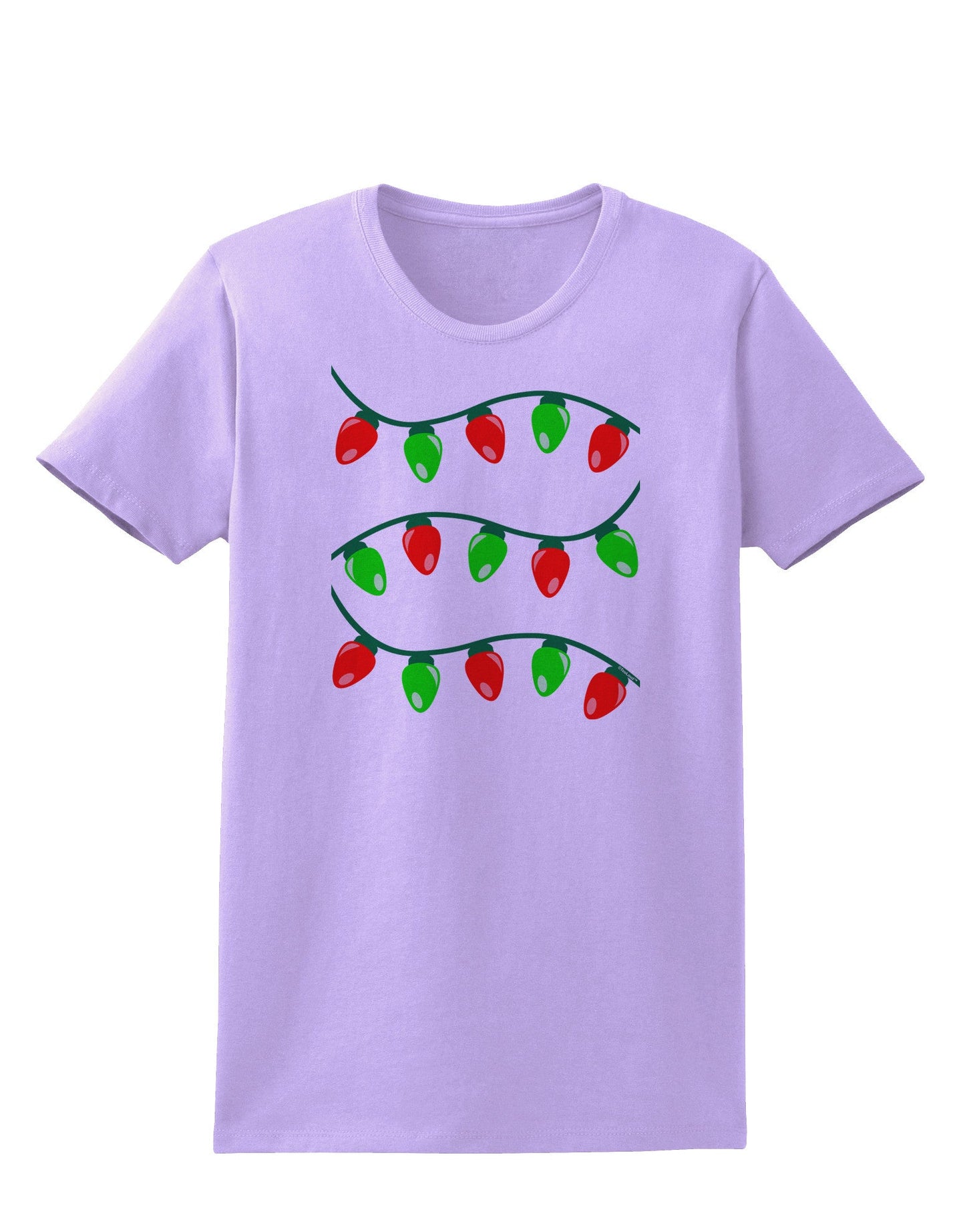 Christmas Lights Red and Green Womens T-Shirt-Womens T-Shirt-TooLoud-Lavender-X-Small-Davson Sales
