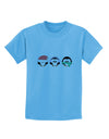 Christmas Penguins See No Evil Hear No Evil Speak No Evil Childrens T-Shirt-Childrens T-Shirt-TooLoud-Aquatic-Blue-X-Small-Davson Sales